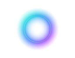 Glowing gradient circle with light halo effect in blue and purple vector