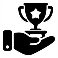Business Achievement icon concept in black color vector
