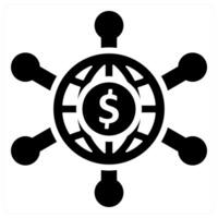 Business Expand Network icon concept in black color vector