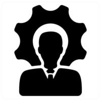 Employee Management icon concept in black color vector