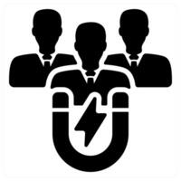 Customer Attraction icon concept in black color vector