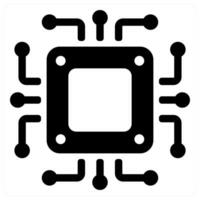 Cpu Processor icon concept in black color vector