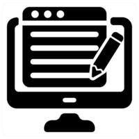 Content Writing icon concept in black color vector