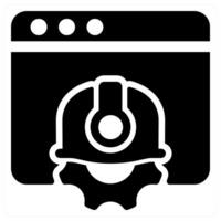 Website Construction icon concept in black color vector