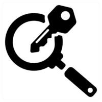 Search Keyword icon concept in black color vector