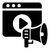 Advertising icon concept in black color vector