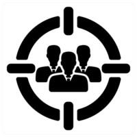 Target Audience icon concept in black color vector