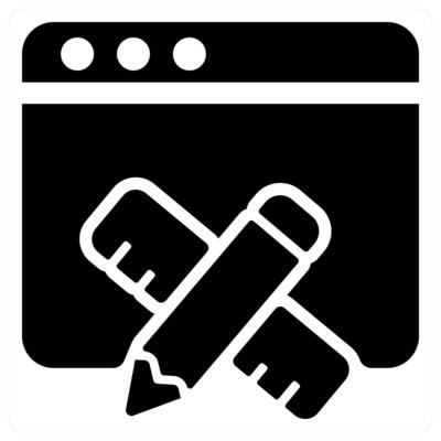 Web Design icon concept in black color