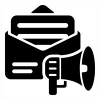 Email Marketing icon concept in black color vector