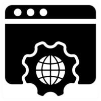 Browser Settings icon concept in black color vector
