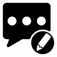 Edit Comment icon concept in black color vector