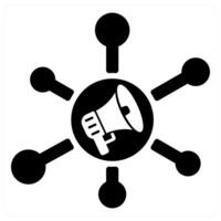 Marketing Network icon concept in black color vector