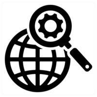 Search Engine icon concept in black color vector