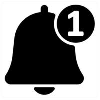 Notification icon concept in black color vector