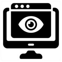 Online Viewer icon concept in black color vector