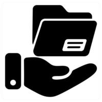 File Sharing icon concept in black color vector