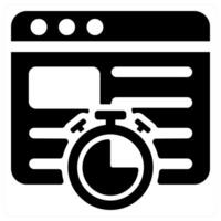 Website Speed icon concept in black color vector