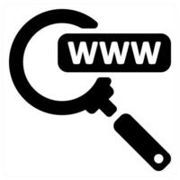 Search Domain icon concept in black color vector