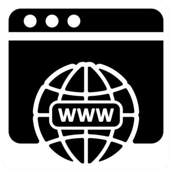 Web Domain icon concept in black color vector