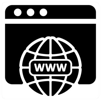 Web Domain icon concept in black color