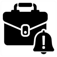 Business Alert icon concept in black color vector