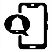 Mobile Notification icon concept in black color vector