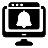 Web Notification icon concept in black color vector