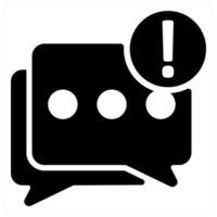 Chat Notification icon concept in black color vector