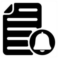 File Notification icon concept in black color vector