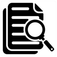 Search Document icon concept in black color vector