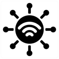Wireless Network icon concept in black color vector