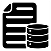 Database Document icon concept in black color vector