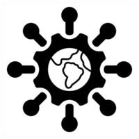 Global Technology icon concept in black color vector