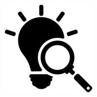 Find Solution icon concept in black color vector