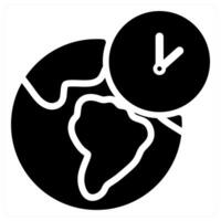 Global Time Zone icon concept in black color vector