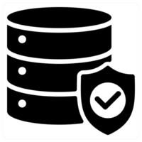 Database Protection icon concept in black color vector