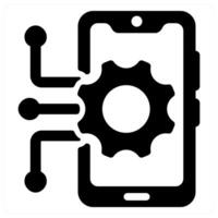 Mobile Technology icon concept in black color vector
