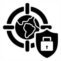 Protect Target Network icon concept in black color vector