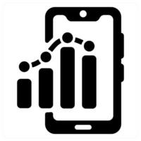 Mobile Report icon concept in black color vector