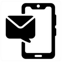 Mobile Message icon concept in black color vector