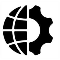 Global Engineering icon concept in black color vector
