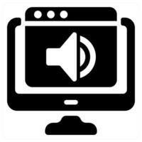 Website Audio icon concept in black color vector
