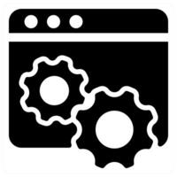 Web Settings icon concept in black color vector