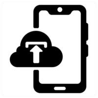 Mobile Data Backup icon concept in black color vector