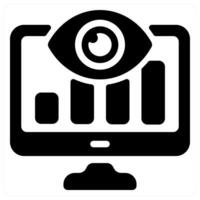 Seo Monitoring icon concept in black color vector