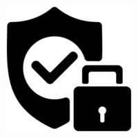 Secure icon concept in black color vector