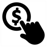 Paid To Click icon concept in black color vector