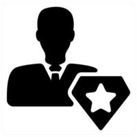 Pro Member icon concept in black color vector
