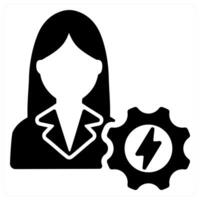 Efficient Person icon in black color vector