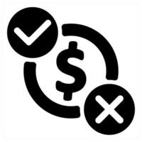 Money Decision icon concept in black color vector